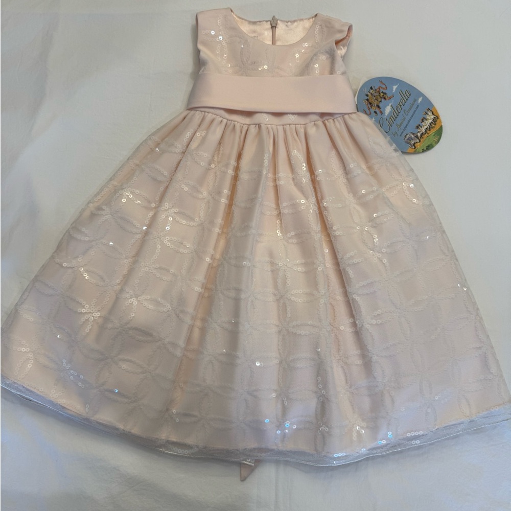 NWT Elegant Cinderella Shimmering Pink Sequin Formal Dress - Size 2/2T